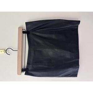 Free People Black Faux Leather Mini Skirt Size 12